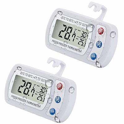 2 Pack Refrigerator Thermometer Lcd Display Digital Waterproof