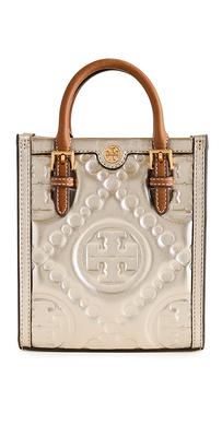 Tory Burch Mini T Monogram Embossed Leather Bucket Bag