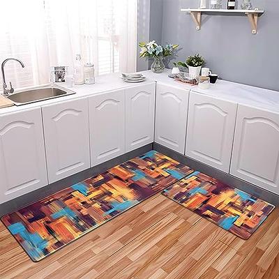 Kitchen Mats 2 PCS Anti Fatigue Kitchen Rugs Non Skid Waterproof