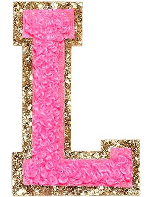 3Pcs Chenille Letter Patches Iron on Patches Glitter Varsity