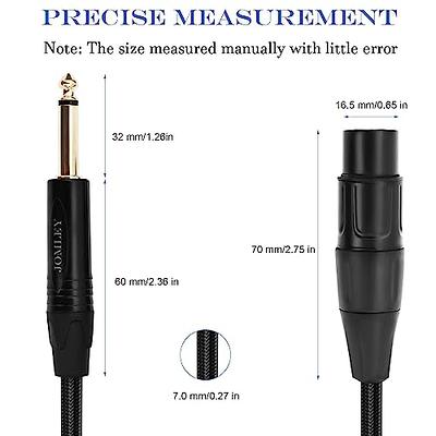 JOMLEY Female XLR to 1/4 inch TS Mono Cable, 6.35mm Mono to XLR Female Jack  Unbalanced XLR Microphone Cable, Nylon Braid Female XLR to 1/4 Cable for  Dynamic Microphone-3.3ft/1m - Yahoo Shopping