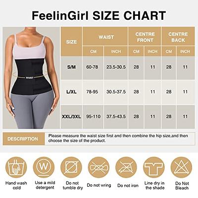 FeelinGirl Waist Trainer for Women Sauna Belt Tummy Wrap Plus Size (One  Size, Black) at  Women's Clothing store