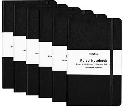Huhuhero Lined Notebook Journal, 120Gsm Thick Paper Journals for Writing, 5  Pack Hardcover Leather Notebooks for Men Women, Daily Journal for Work