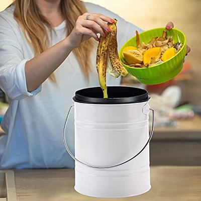 Hanging Kitchen Trash Can with Lid, Sapouni Small Compost Bin for  Countertop or Under Sink 1.05 Gallon/4L Wall-Mounted Kitchen Garbage Can  Stainless