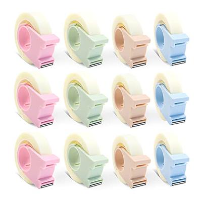 Maitys 10 Pcs Desktop Tape Dispenser with Nonskid Base Cute Tape Dispenser  Invisible Tape Roll Dispenser One Hand Operation Tape Holder for Gift  Wrapping School Home Office, Tape Not Included (Green) 