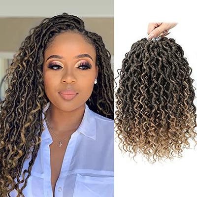 Niseyo 8 Packs Curly Ends Goddess Box Braids Crochet Hair 12 Inch