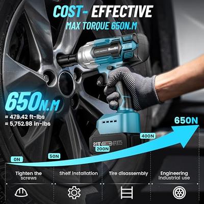 Cordless Impact Wrench, SeeSii Brushless Impact Wrench 1/2 Max