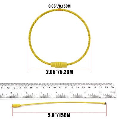 FOCCTS Wire Keychain Cable Stainless Steel Key Ring Loop 50 Pcs