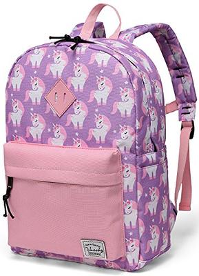 VASCHY Kids Backpack for Girls, Cute Dinosaur Lightweight Backpack