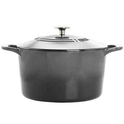 Oster Clairborne 6 qt. Round Aluminum Nonstick Dutch Oven in Charcoal Gray  with Glass Lid 985105875M - The Home Depot