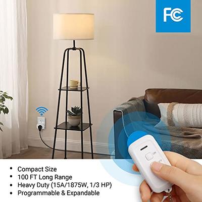 Link2Home Wireless Remote Control Outlet Light Switch, 100 ft range,  Unlimited Connections. Compact Side Plug. Switch ON/OFF Household  Appliances. FCC