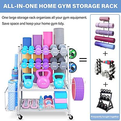NBTORCH Yoga Mat Storage Rack - Home Gym Storage Rack for Yoga Mats,  Dumbbells and Kettlebells, All in One Workout Equipment Storage with Caster  Wheels (Hold Up to 440 Lbs) - Yahoo Shopping