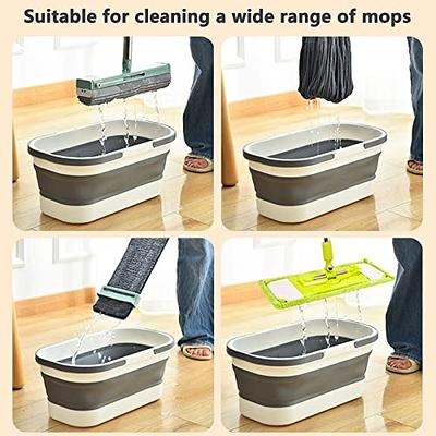 Collapsible Mop Bucket, Pp Portable Mop Bucket,Small Plasticc Water  Supplies with Wheels, 2 Handles, Handy Basket, Multi-Purpose Rectangular  Cleaning