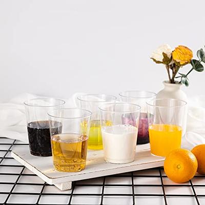 Prestee Small Clear Plastic Cups, 5 oz. 100 Pack, Hard Disposable Cups,  Plastic Wine Cups, Plastic Cocktail Glasses, Plastic Drinking Cups, Plastic