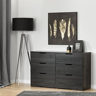 LINSY HOME Dresser for Bedroom, White Chest of Drawers with Double Shelf  and 7 Drawers, Storage