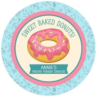 donuts baking home made personalized stickers donut shop labels size 2 25 yahoo shopping