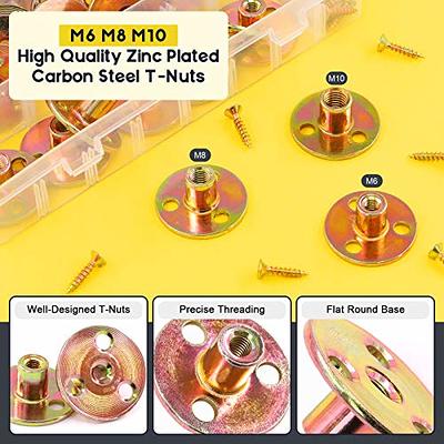 Odinest M10 X 12mm T Nut 4 Prong Tee Blind Nuts Threaded Insert