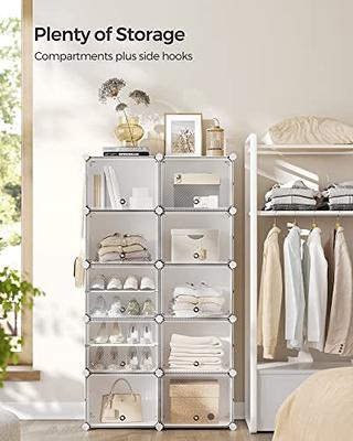 6-cube Plastic Clothes Storage Shelf With Doors, Dustproof Shoes