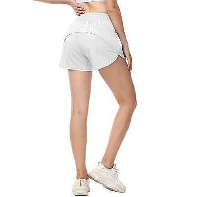 Aurefin Running Shorts for Women,Quick Dry Athletic Sports Shorts  Lightweight Active Workout Gym Shorts with Zip Pocket