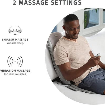 HoMedics Shiatsu Select Kneading Back Massager with Heat, 12 Massage Nodes,  Integrated Strapping System 