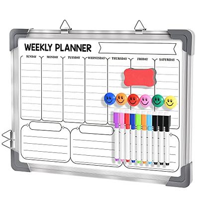 Xpener Dry Erase Weekly Calendar Whiteboard for Wall, 16 x 12 Magnetic  White Board Dry Erase Calendar Memo to Do List Board, Hanging Double-Sided  Planner Board for Home, School, Office, Kitchen 
