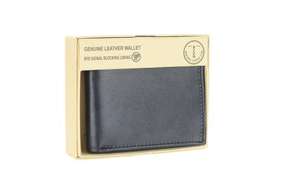 Montauk Leather Club Men's RFID Signal Blocking Genuine Leather