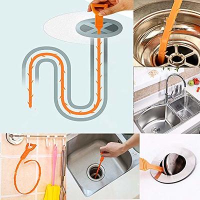 Drainsoon 30 Inch Drain Snake Drain Clog Remover Tool (4 Pack), Long  Flexibel Plumbing Snake to Unclog Bathroom Tub, Shower, Kitchen Sink, Pipe  Drain, Drain Hair Catcher for Drain Cleaning 