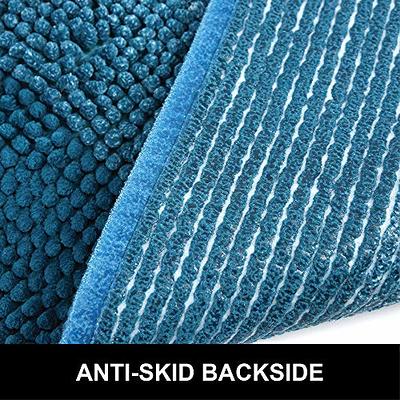 MIULEE Set of 2 Non Slip Shaggy Bathroom Rugs Extra Thick Soft Bath Mats  Plush Microfiber Absorbent Water for Tub Shower Machine Washable (Teal,  20x30