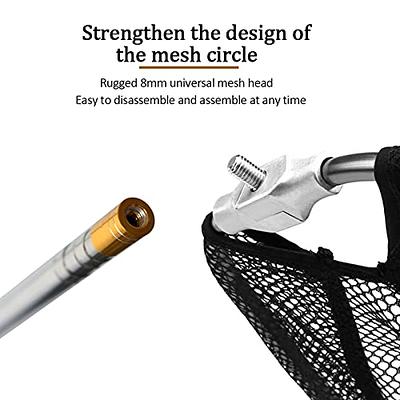 YVLEEN Folding Fishing Net, Robust Aluminum Telescopic Pole Handle & Nylon  Mesh