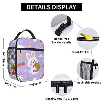 WJLKSJD Strawberry Bunny Lunch Bag Insulated Purple Lunch Box for Girls Teen  Kids Women Reusable Aesthetics Cooler Tote Lunchbox Container for School  Work Hiking Beach Travel Picnic - Yahoo Shopping
