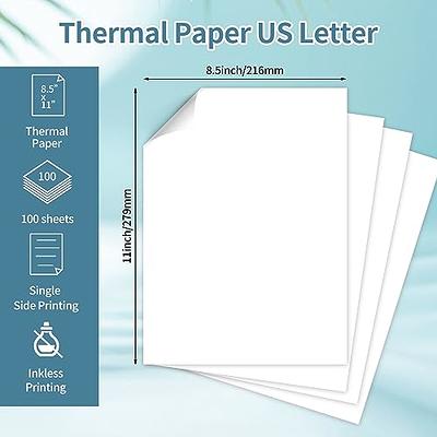 Thermal Printer Paper 8.5 x 11 Letter Size, Compatible With M08F