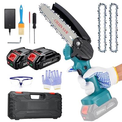 SeeSii Mini Pruning Chainsaw 8 In Cordless Chainsaw 2xBattery Electric  Chain saw