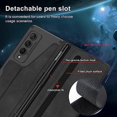  YQODSZ for Samsung Galaxy Z Fold 5 Metal Case with Fold5 S Pen  Holder, Rugged Heavy Duty Z Fold 5 Case Screen Protector Kickstand  Full-Body Protection Z Fold 5 5g Phone