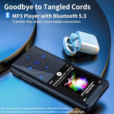 32GB MP3 Player Bluetooth 5.0 Full Touch Screen Color Screen Mini MP3  Player, HiFi Lossless Music Player with Speakers, FM Radio, Recording,  Support