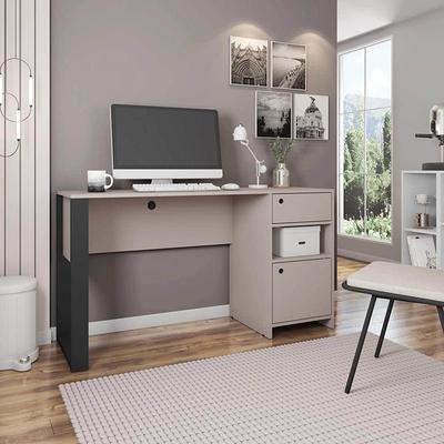 Techni Mobili Modern Adult Office Desk with Drawers and Storage, 51.25”W,  White/Gold 