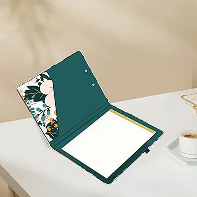 Hongri Clipboard Folio with Refillable Lined Notepad and Interior Storage Pocket for Students, Classroom, Office, Women, Man, Cute Custom Pattern