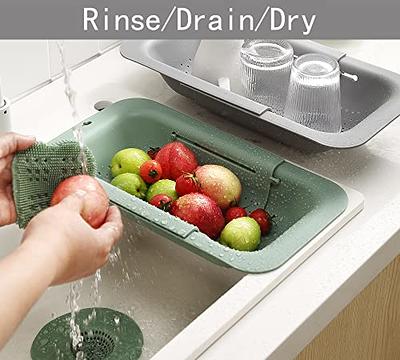 Kitchen Telescopic Drainage Rack Collapsible Drainer Basket Fruits And  Washing Vegetables Cleaner Drain Tray Home Cleaning Tools - AliExpress