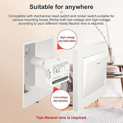 MOES Zigbee Smart Switches, No Neutral Wire, Require MOES Zigbee Hub  Inteligente Single Pole Light Switch, Work with Alexa Google Assistant,  Support