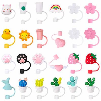 ANEIMIAH 5 Pcs Silicone Straw Tip Covers, Splash Proof Christmas Stitch  Theme Reusable for 6-8 mm Straws Stich Straw Toppers for Tumblers Drinking