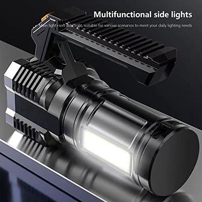 High-power Led Outdoor Flashlight With 4 Modes Of Cob Side Lights