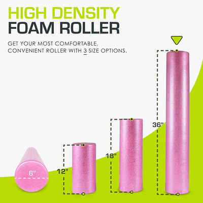 ProsourceFit High Density Foam Roller 36, 18, 12 - inches, Black