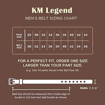 KM Legend Men's Genuine Leather Dress Belt with Premium Quality