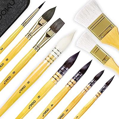 6pcs/set Watercolor Acrylic Painting Stencil Brush Different Size Wooden  Handle KIN