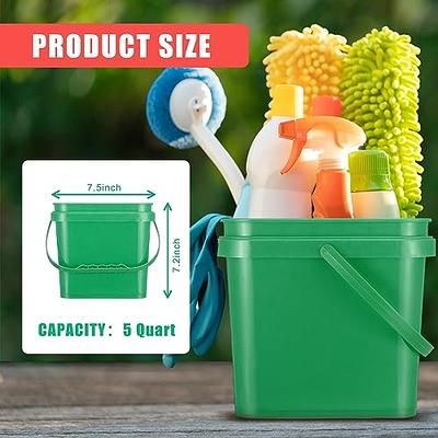 3 Pcs 6 Quart Bucket for Cleaning Small Sanitizing Square Bucket Detergent  Pail for Home Commercial Restaurant Kitchen Office School(Red)