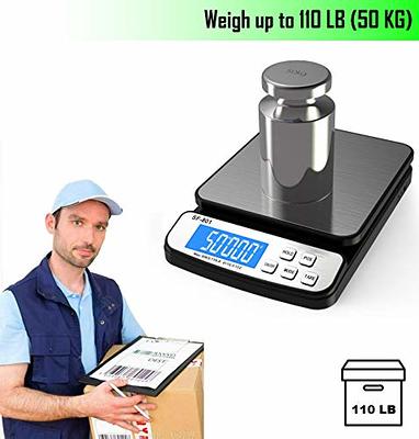 110 LB 50KG Digital Postal Scale, MOCCO Heavy Duty Stainless Steel  Multifunctional Shipping Scale 0.1oz / 1g Accuracy with Tare Hold and  Counting