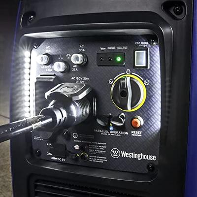 Westinghouse 4650 Watt Dual Fuel Portable Generator, Remote Electric Start, RV Ready Outlet with Co Sensor