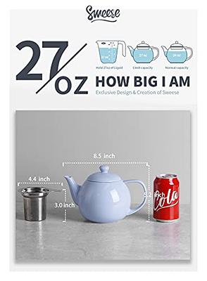 Sweejar Ceramic Teapot, Large Tea Pot with Stainless Steel  Infuser, 40 Ounce, Blooming & Loose Leaf Teapot for Tea Lover, Gift,  Family,(Red): Teapots