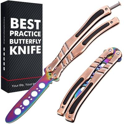 GOOD WORKER Butterfly Knife Trainer Balisong - Practice Butterfly Knife - Balisong  Butterfly Knives Dull Not-Sharp Blade - Skeleton Dull Trick Butterfly  Knifes - Butter Fly Knife Training CSGO K16 S - Yahoo Shopping