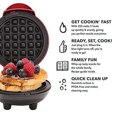 Dash Mini Waffle Maker - 350 W - Red