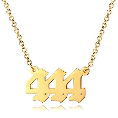 Angel Number Necklaces Women 444 777 Gold Plated Stainless - Temu
